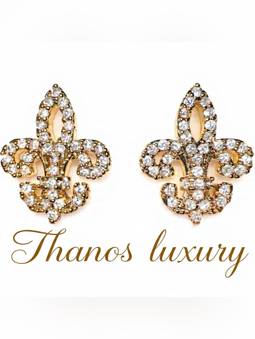 Vintage Stud Earrings - Gold & Clear